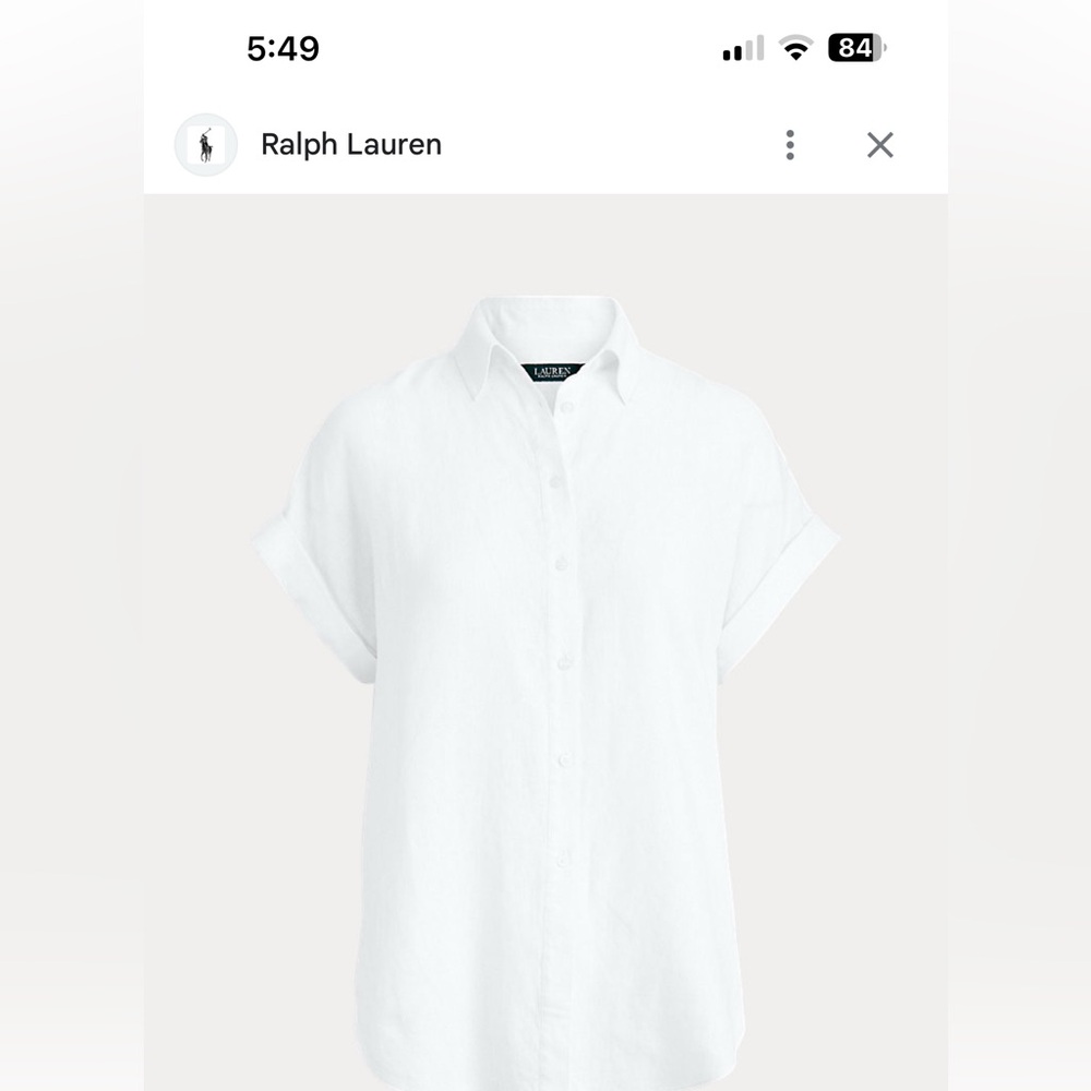 Ralph Lauren linen short sleeve button down.  Pristine condition.  Size S - Picture 2 of 9
